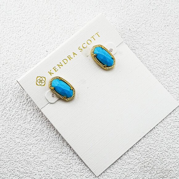 Kendra Scott Blue Turquoise Stud Earrings - Picture 1 of 1